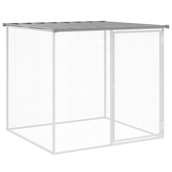 Chicken Cage with Roof Light Grey 403x98x90 Cm Galvanised