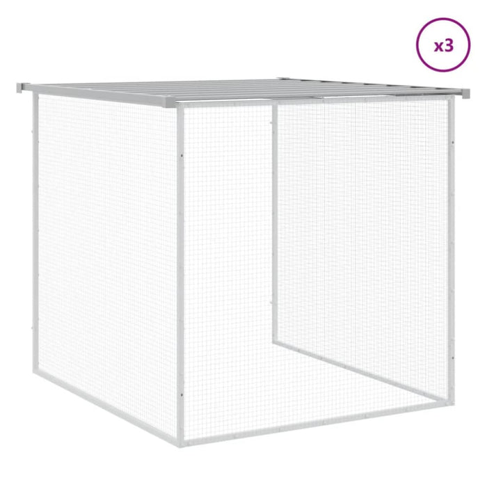 Chicken Cage with Roof Light Grey 403x98x90 Cm Galvanised