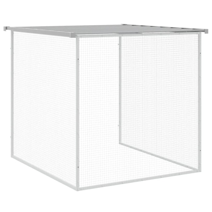 Chicken Cage with Roof Light Grey 403x98x90 Cm Galvanised