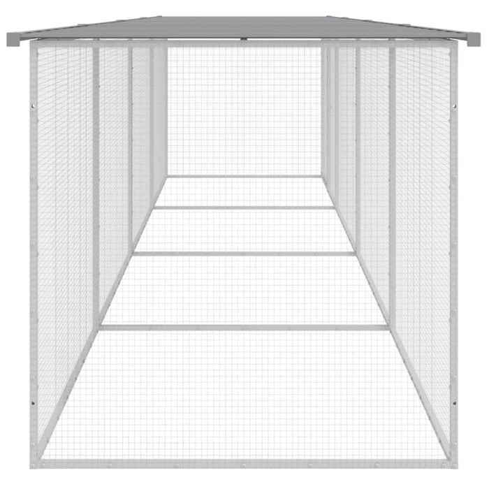 Chicken Cage with Roof Light Grey 403x98x90 Cm Galvanised