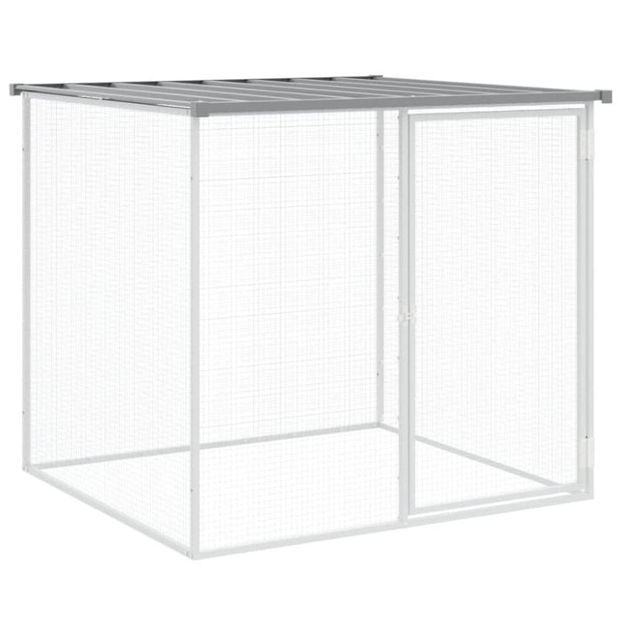 Chicken Cage with Roof Light Grey 603x98x90 Cm Galvanised
