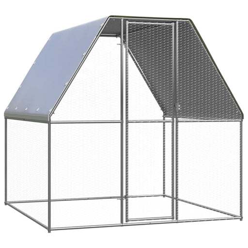 Chicken Cage Silver And Grey 2x2x2 m Galvanised Steel Oppnnl