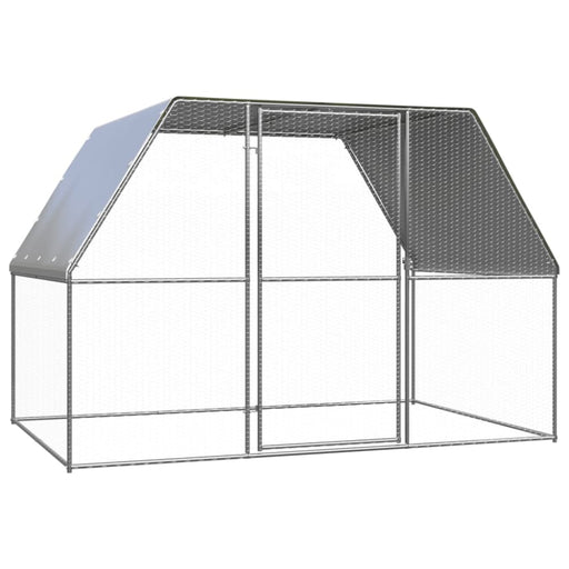 Chicken Cage Silver And Grey 3x2x2 m Galvanised Steel Oppnnk