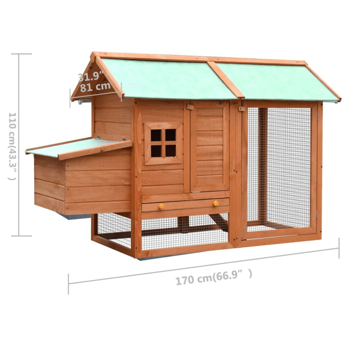 Chicken Cage Solid Pine & Fir Wood Oiblaa