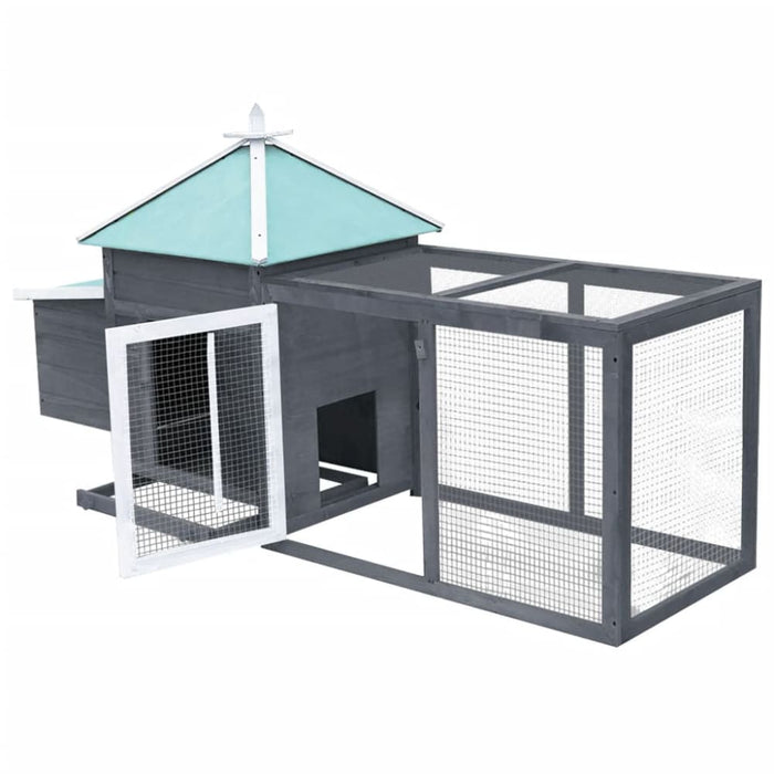 Chicken Coop With Nest Box Grey Solid Firwood Oibkno