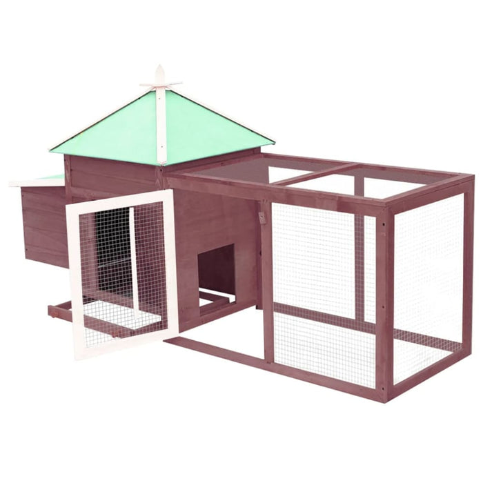 Chicken Coop with Nest Box Mocha Solid Firwood Oibknx