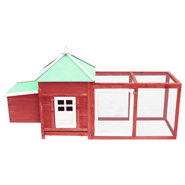 Chicken Coop with Nest Box Red Solid Firwood Oibknt