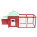 Chicken Coop with Nest Box Red Solid Firwood Oibknt