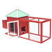 Chicken Coop with Nest Box Red Solid Firwood Oibknt