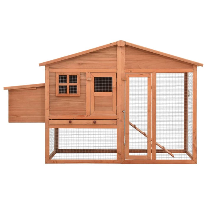 Chicken Coop with Nest Box Solid Fir Wood Oibnla