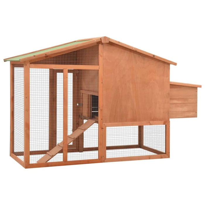 Chicken Coop with Nest Box Solid Fir Wood Oibnla