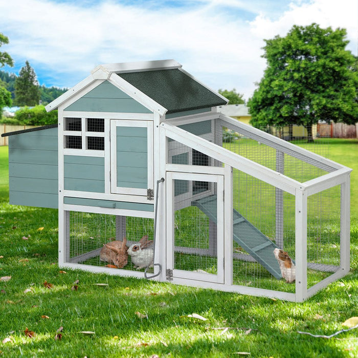 Chicken Coop Rabbit Hutch Large House Run Cage Wooden