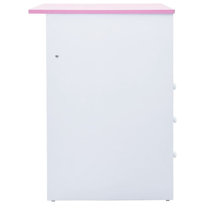 Children Drawing Study Desk Tiltable Pink and White Xniaai