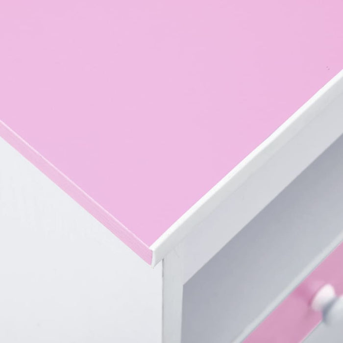Children Drawing Study Desk Tiltable Pink and White Xniaai