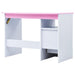 Children Drawing Study Desk Tiltable Pink and White Xniaai