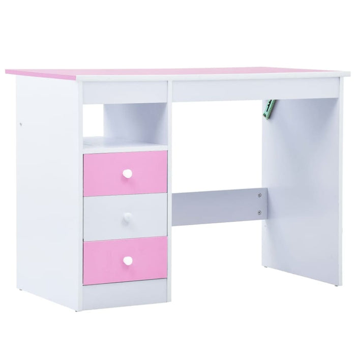 Children Drawing Study Desk Tiltable Pink and White Xniaai