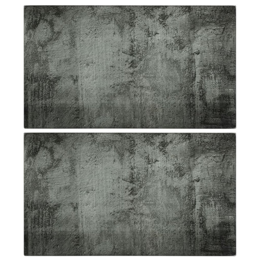 Chopping Boards 2 Pcs with Concrete Pattern Tempered Glass