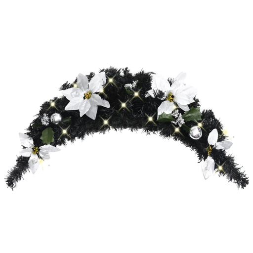 Christmas Arch with Led Lights Black 90 Cm Pvc Txbkno