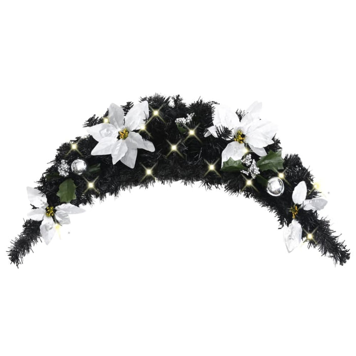 Christmas Arch with Led Lights Black 90 Cm Pvc Txbkno