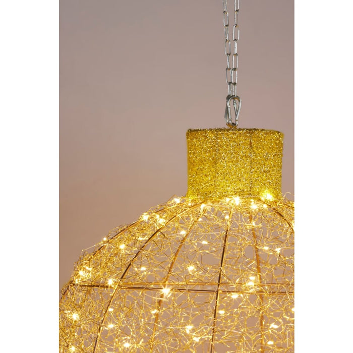 Christmas Display Bauble With Gold Lights - Indoor/outdoor
