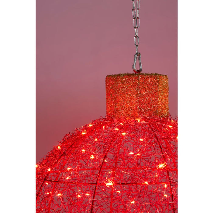 Christmas Display Bauble With Red Lights - Indoor/outdoor