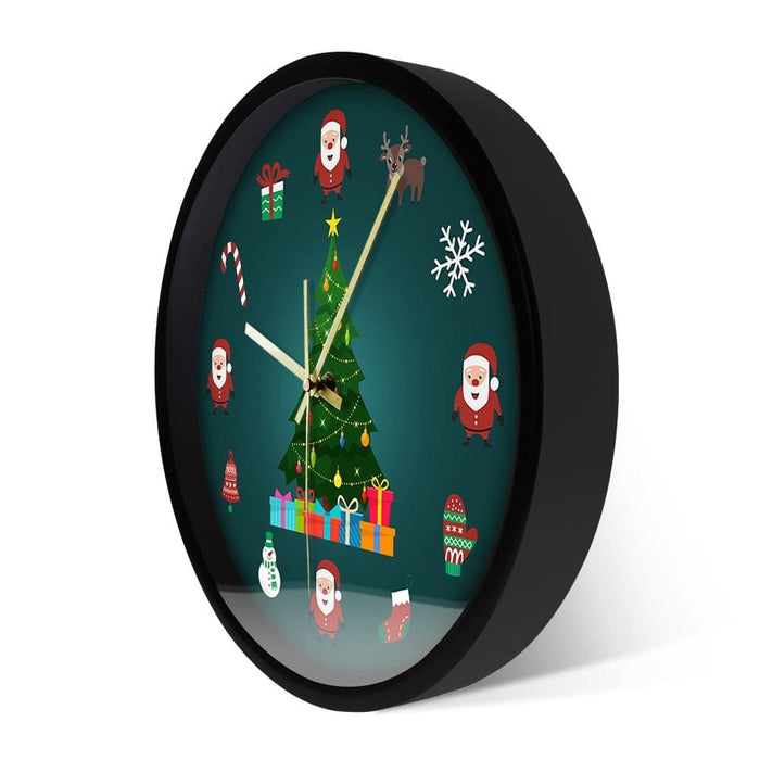 Christmas Elements Holidays Decorative Wall Clock Silent