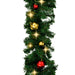 Christmas Garland Decorated With Baubles And Led Lights 10