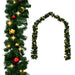 Christmas Garland Decorated With Baubles And Led Lights 20