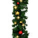 Christmas Garland Decorated With Baubles And Led Lights 5 m