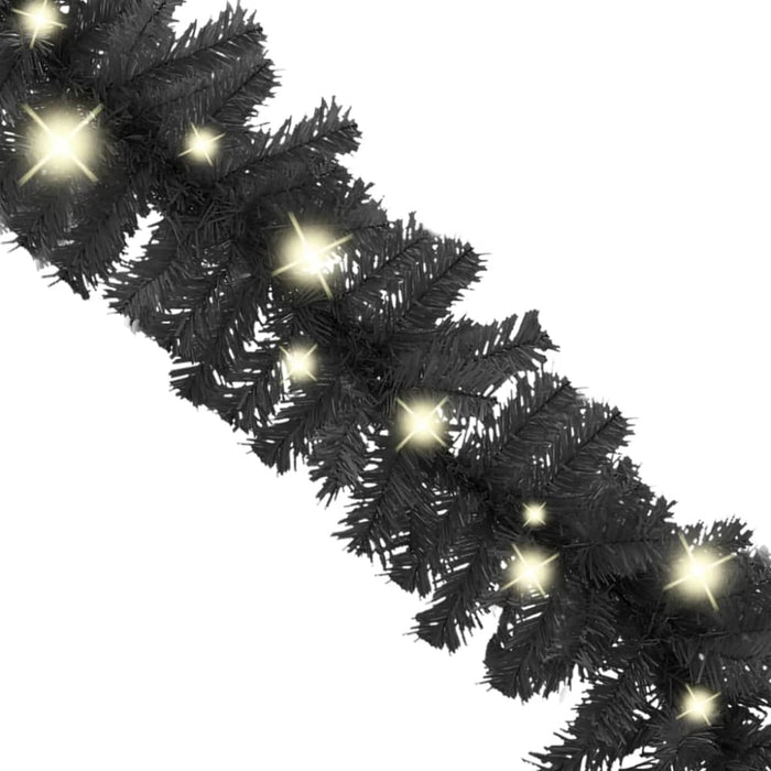 Christmas Garland With Led Lights 10 m Black Txkokb