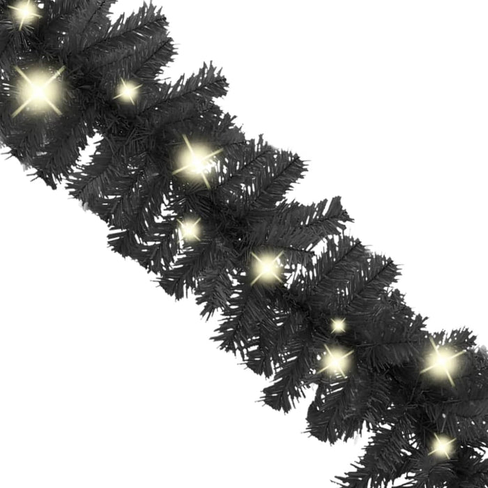 Christmas Garland with Led Lights 10 m Black Txkokb