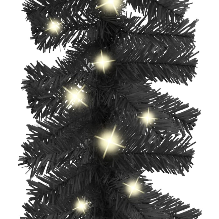 Christmas Garland With Led Lights 10 m Black Txkokb