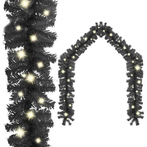 Christmas Garland with Led Lights 10 m Black Txkokb