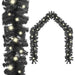 Christmas Garland with Led Lights 10 m Black Txkokb