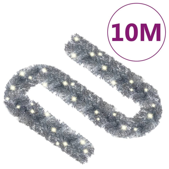 Christmas Garland with Led Lights 10 m Silver Txkxbp