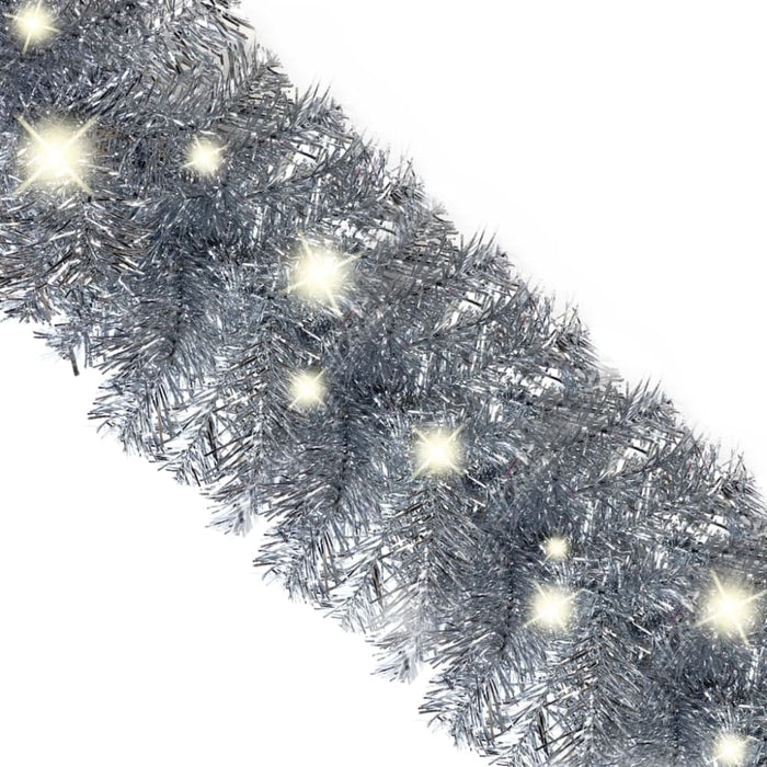 Christmas Garland with Led Lights 10 m Silver Txkxbp