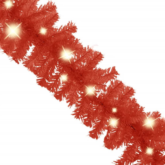 Christmas Garland with Led Lights 10 m Red Txkokl