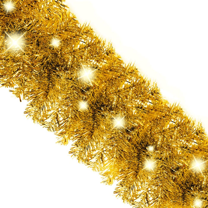 Christmas Garland with Led Lights 20 m Gold Txkxbt