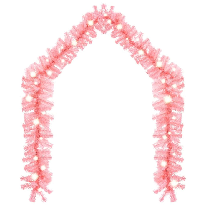 Christmas Garland With Led Lights 5 m Pink Txkokn