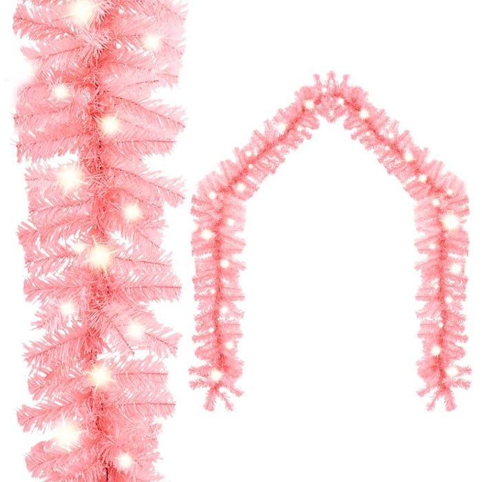Christmas Garland with Led Lights 5 m Pink Txkokn