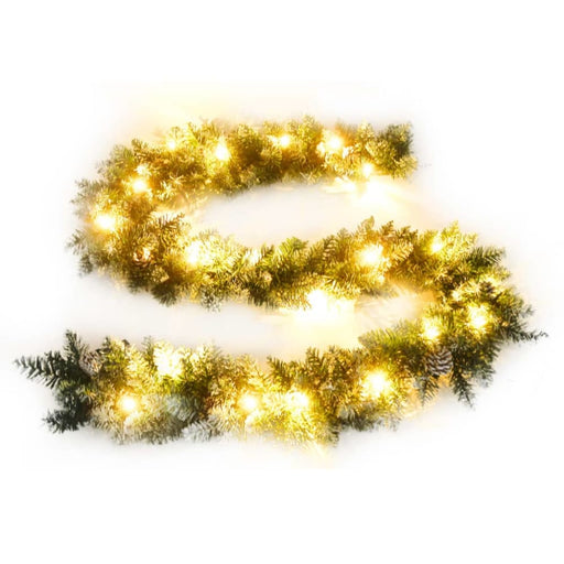 Christmas Garland With Led Lights Green 2.7 m Pvc Tapolk