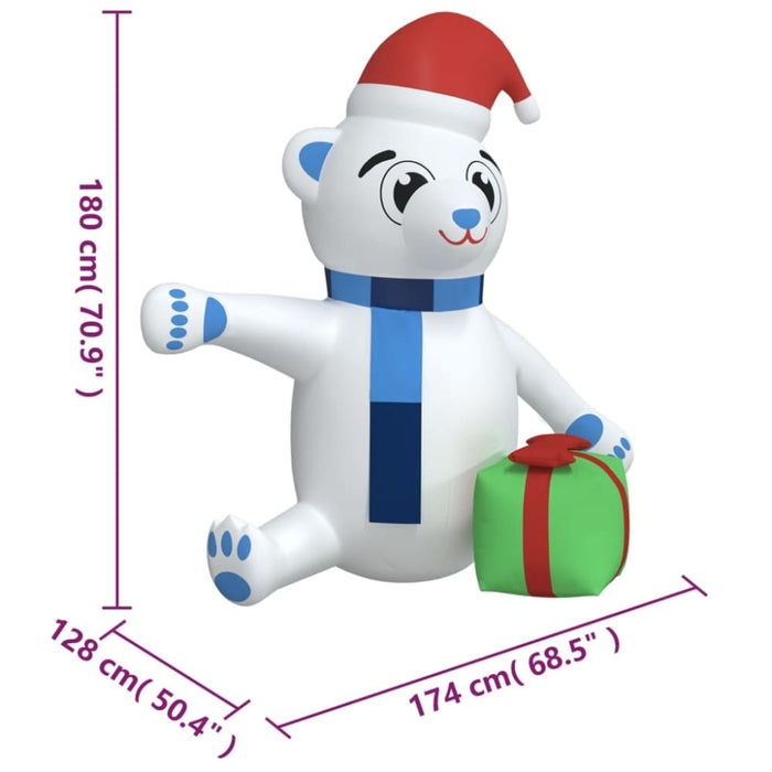 Christmas Inflatable Teddy Bear Led 180 Cm Tapxnn