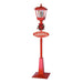 Christmas Lamp Post With Snow Lights & Music - Red Santa