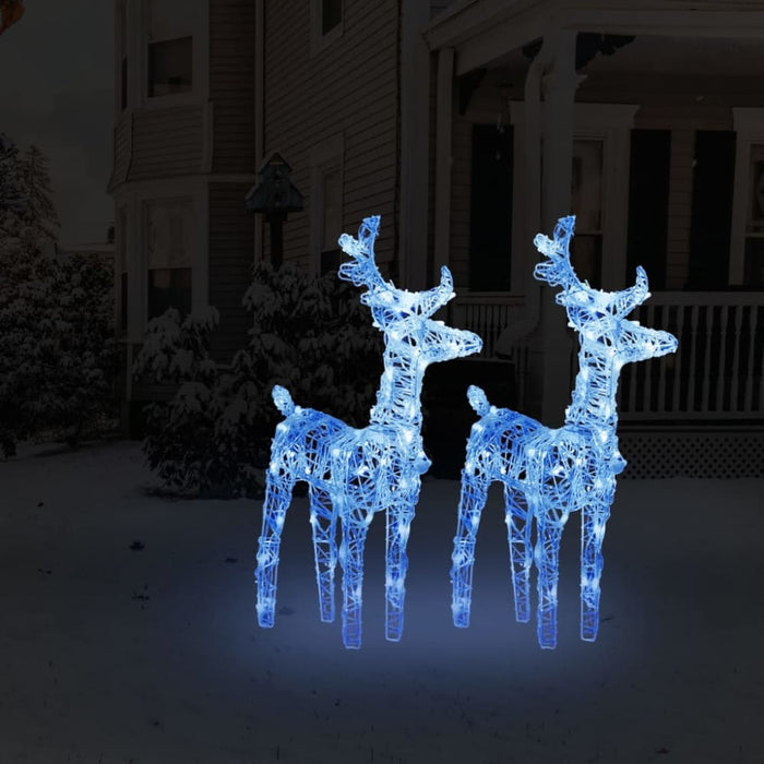Christmas Reindeers 2 Pcs Blue 80 Leds Acrylic Taxlnb