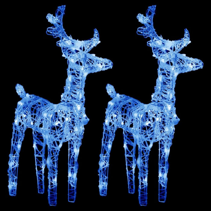 Christmas Reindeers 2 Pcs Blue 80 Leds Acrylic Taxlnb