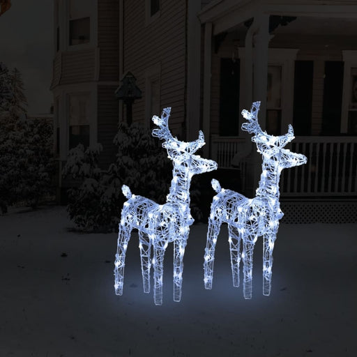 Christmas Reindeers 2 Pcs Cold White 80 Leds Acrylic Taxlik