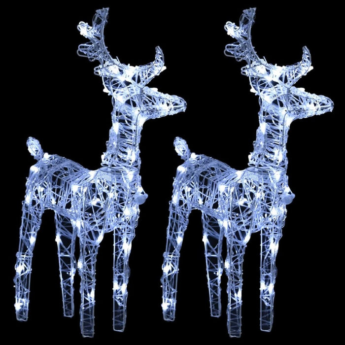 Christmas Reindeers 2 Pcs Cold White 80 Leds Acrylic Taxlik