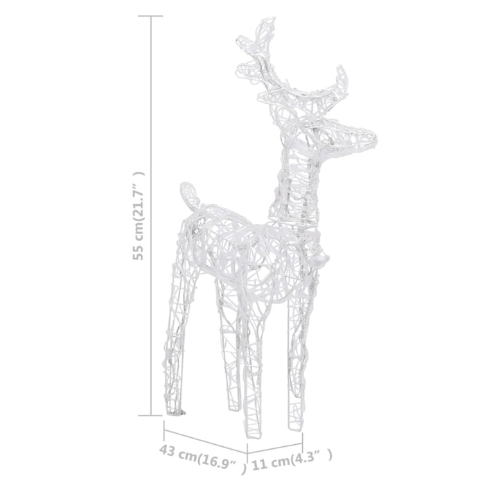 Christmas Reindeers 2 Pcs Cold White 80 Leds Acrylic Taxlik