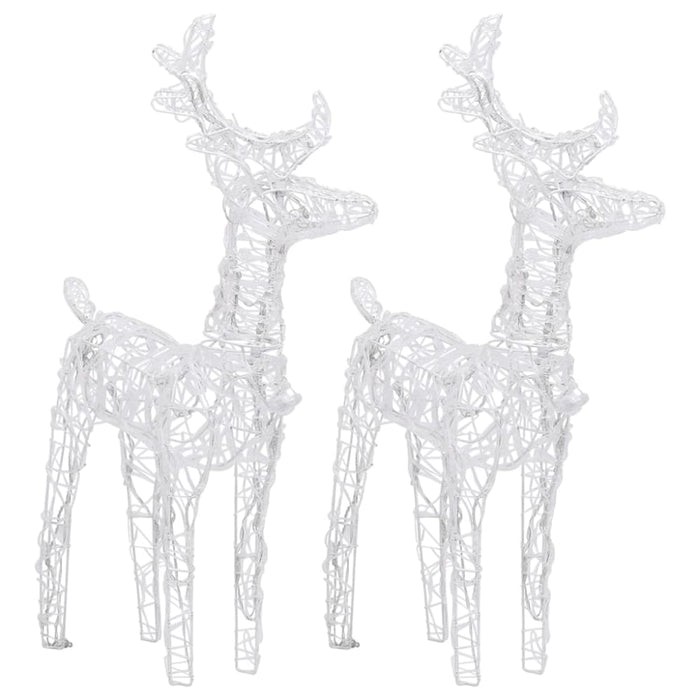 Christmas Reindeers 2 Pcs Cold White 80 Leds Acrylic Taxlik