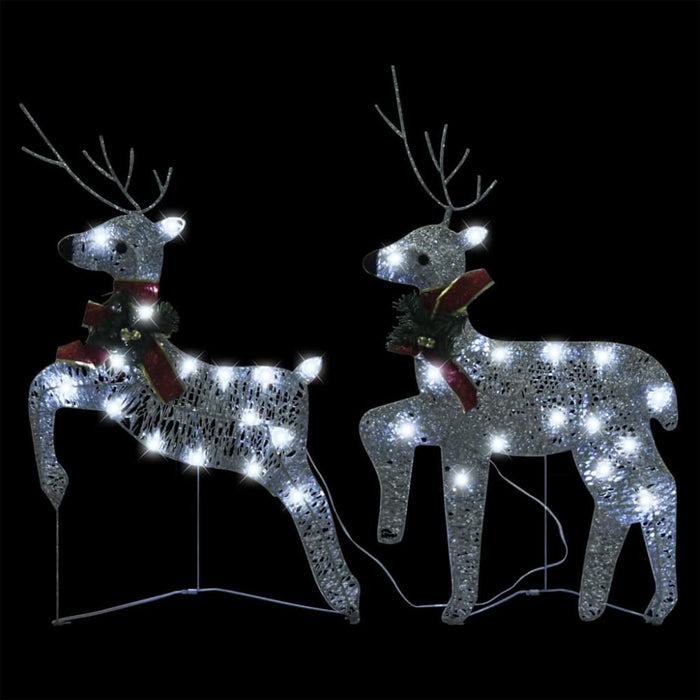 Christmas Reindeers 2 Pcs Silver 40 Leds Taxlna